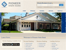 Tablet Screenshot of pioneerstatebank.com